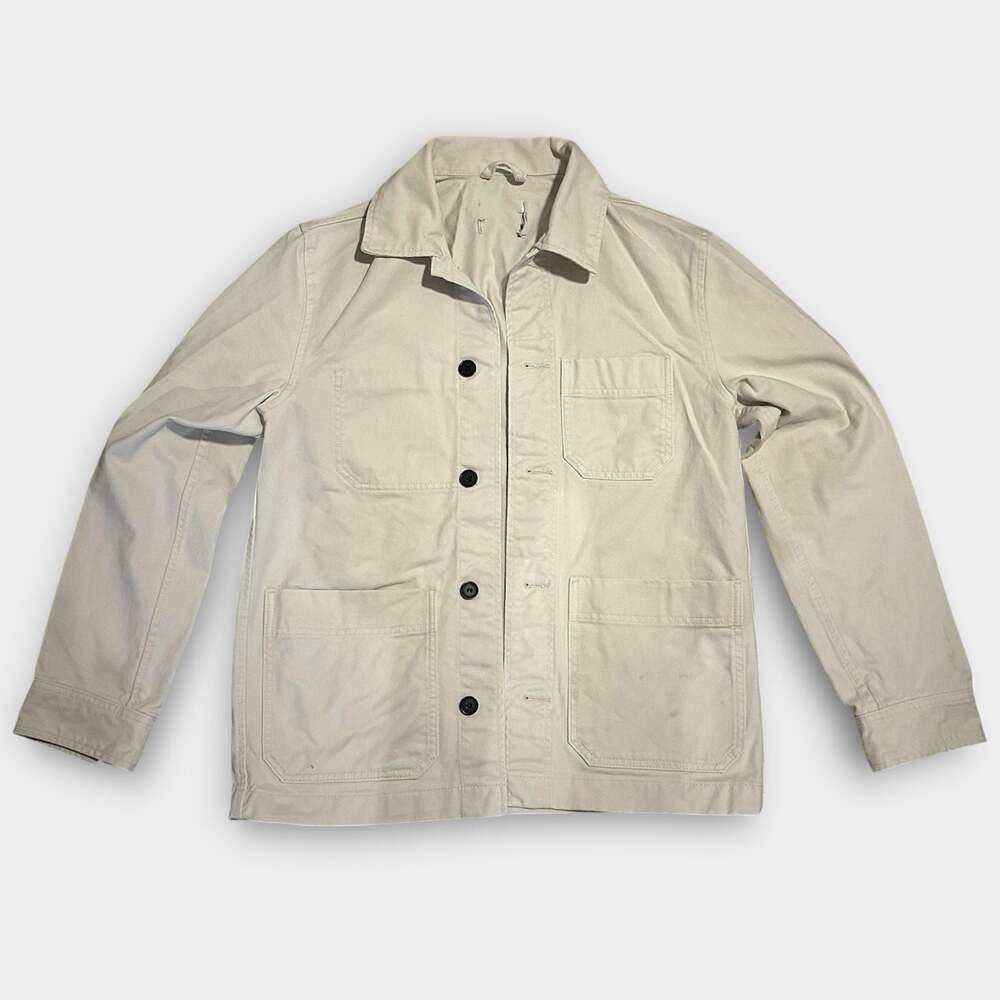 100% Cotton Twill Chore Jacket in Beige Cream H&M Men’s S / Women’s M